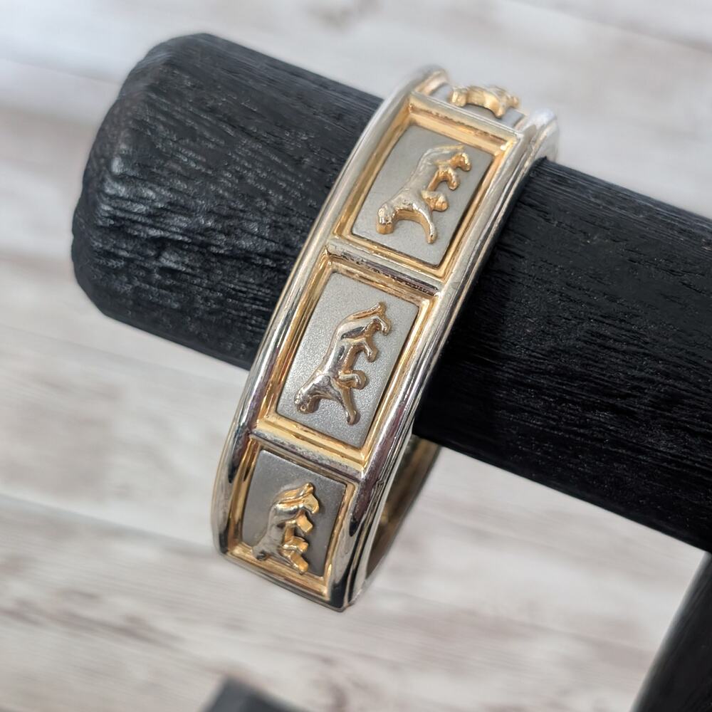 Vintage Bracelet - Panther Bracelet 1980s Two Tone
